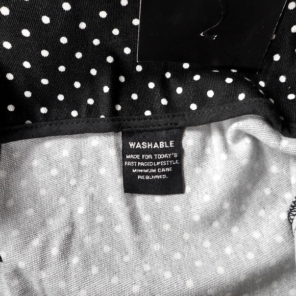 NWT Larry Levine Black with White Polka Dot 12 Cotton Stretch Shorts - Picture 4 of 8